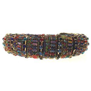 Natalie Mills Multi Colored Padded Headband Bling Gems Rhinestones Handmade Gift